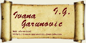 Ivana Garunović vizit kartica